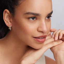 Two-Tone Huggie Earrings
