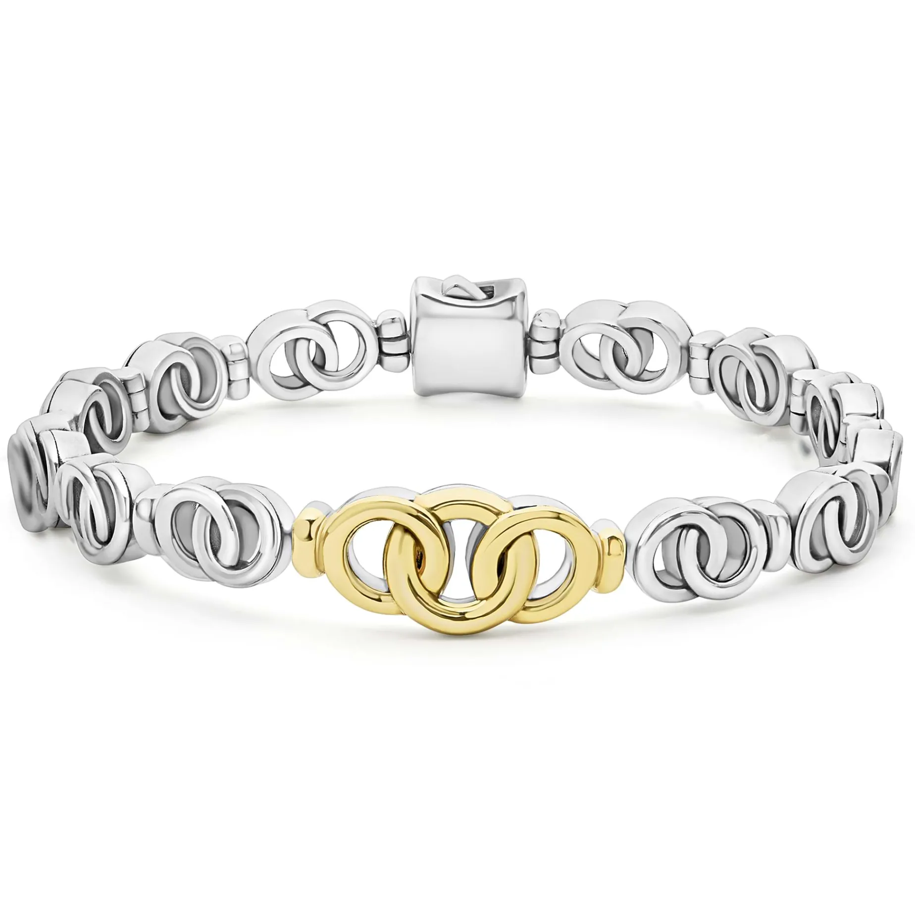 Two-Tone Interlocking Bracelet Gift Set