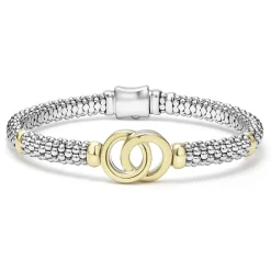 Two-Tone Interlocking Caviar Bracelet | 6mm