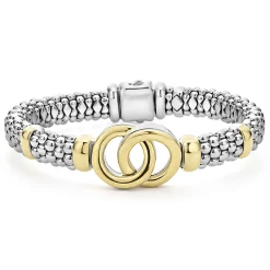 Two-Tone Interlocking Caviar Bracelet | 9mm