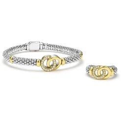 Two-Tone Interlocking Diamond Gift Set