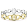 Two-Tone Interlocking Diamond Link Bracelet