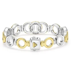 Two-Tone Interlocking Diamond Link Bracelet