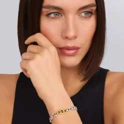 Two-Tone Interlocking Link Bracelet