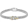 Two-Tone Knot Caviar Diamond Bracelet | 6mm
