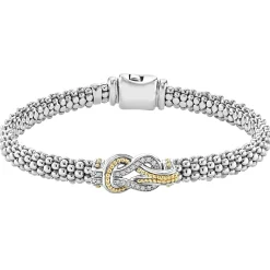 Two-Tone Knot Caviar Diamond Bracelet | 6mm