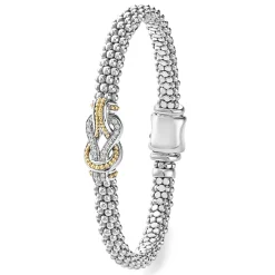 Two-Tone Knot Caviar Diamond Bracelet | 6mm