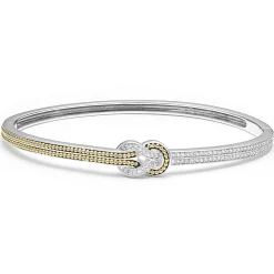 Two-Tone Knot Diamond Cuff Bracelet