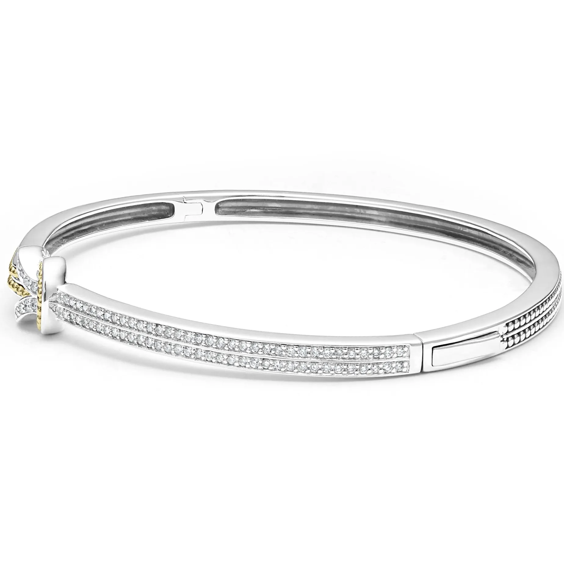 Two-Tone Knot Diamond Cuff Bracelet