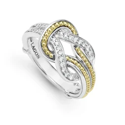 Two-Tone Knot Diamond Ring