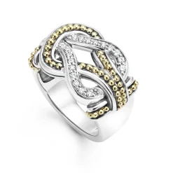 Two-Tone Knot Diamond Statement Ring