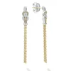 Two-Tone Knot Diamond Tassel Earring