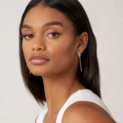 Two-Tone Knot Diamond Tassel Earring