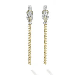 Two-Tone Knot Diamond Tassel Earring