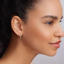 Two-Tone Lightning Bolt Stud Earrings