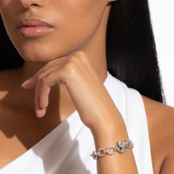 Two-Tone Love Knot Link Bracelet