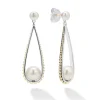 Two-Tone Pearl Tear Drop Earrings
