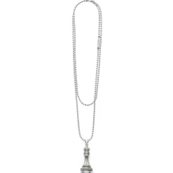 Two-Tone Queen Pendant Necklace