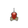 Two-Tone Red Jasper Skull and Bones Pendant