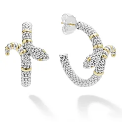 Two-Tone Snake Hoop Earrings