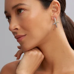 Two-Tone Snake Hoop Earrings