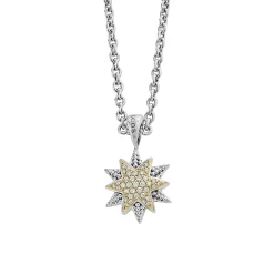 Two-Tone Star Diamond Pendant Necklace