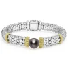 Two-Tone Tahitian Black Pearl Caviar Bracelet | 9mm