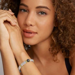 Two-Tone Tahitian Black Pearl Caviar Bracelet | 9mm