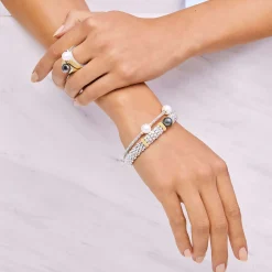 Two-Tone Tahitian Black Pearl Caviar Bracelet | 9mm