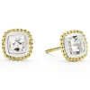 Two-Tone White Topaz Stud Earrings