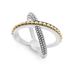Two-Tone X Beaded Ring