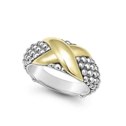 Two-Tone X Caviar Ring