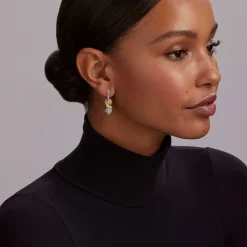 Two-Tone X Drop Earrings