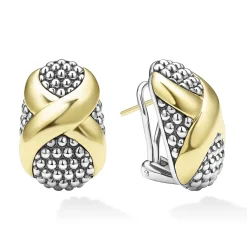 Two-Tone X Omega Clip Earrings