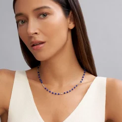 Ultramarine Ceramic Beaded Necklace