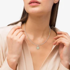 V Initial Diamond Charm Necklace