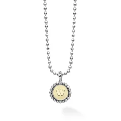 W Initial Charm Necklace
