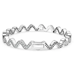 Wave Diamond Bangle Bracelet
