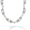 White Topaz Caviar Necklace