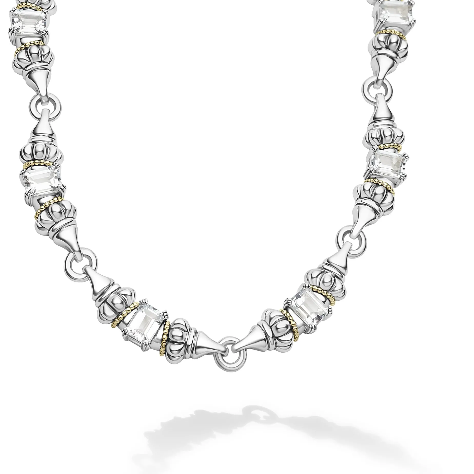 White Topaz Caviar Necklace