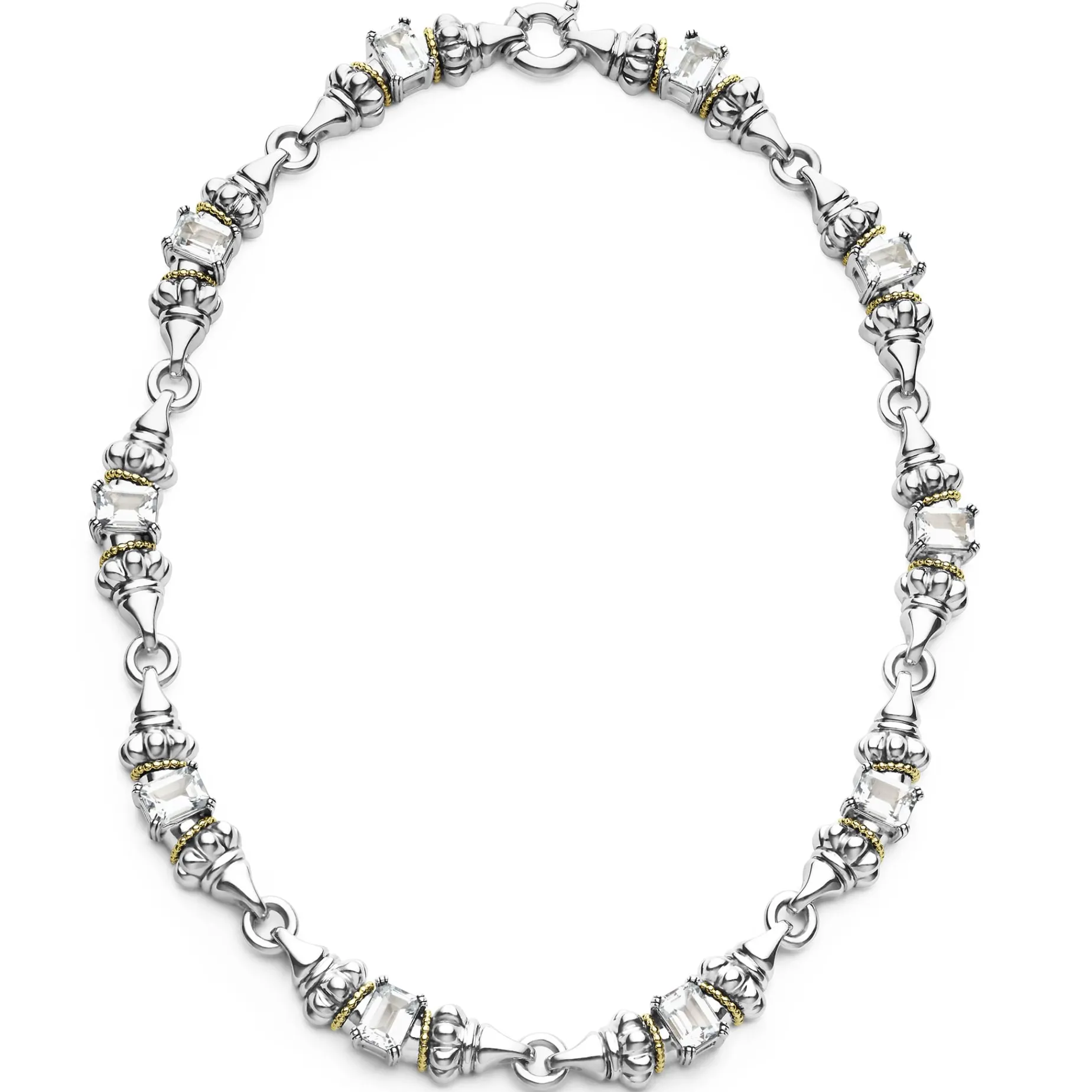 White Topaz Caviar Necklace