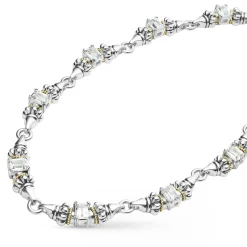 White Topaz Caviar Necklace