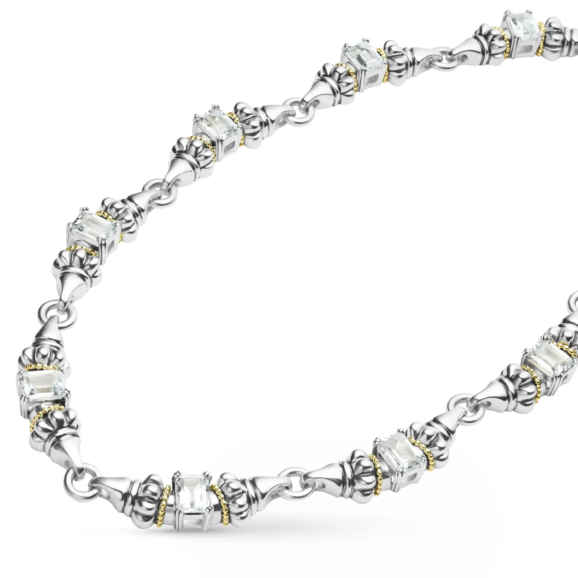 White Topaz Caviar Necklace