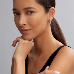 White Topaz Hoop Earrings