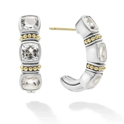 White Topaz Hoop Earrings