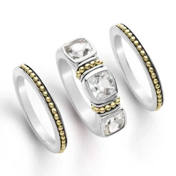 White Topaz Stacking Rings