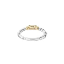 White Topaz Stacking Ring with Diamonds