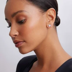 White Topaz Stud Earrings