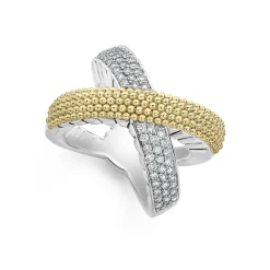 X Caviar Diamond Ring