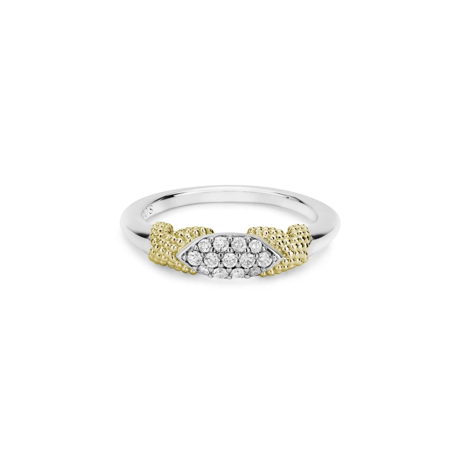 X Diamond Caviar Stacking Ring